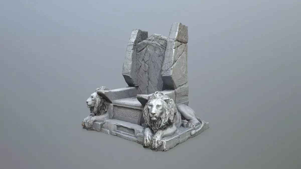 Lion Throne Low-poly 3D model get