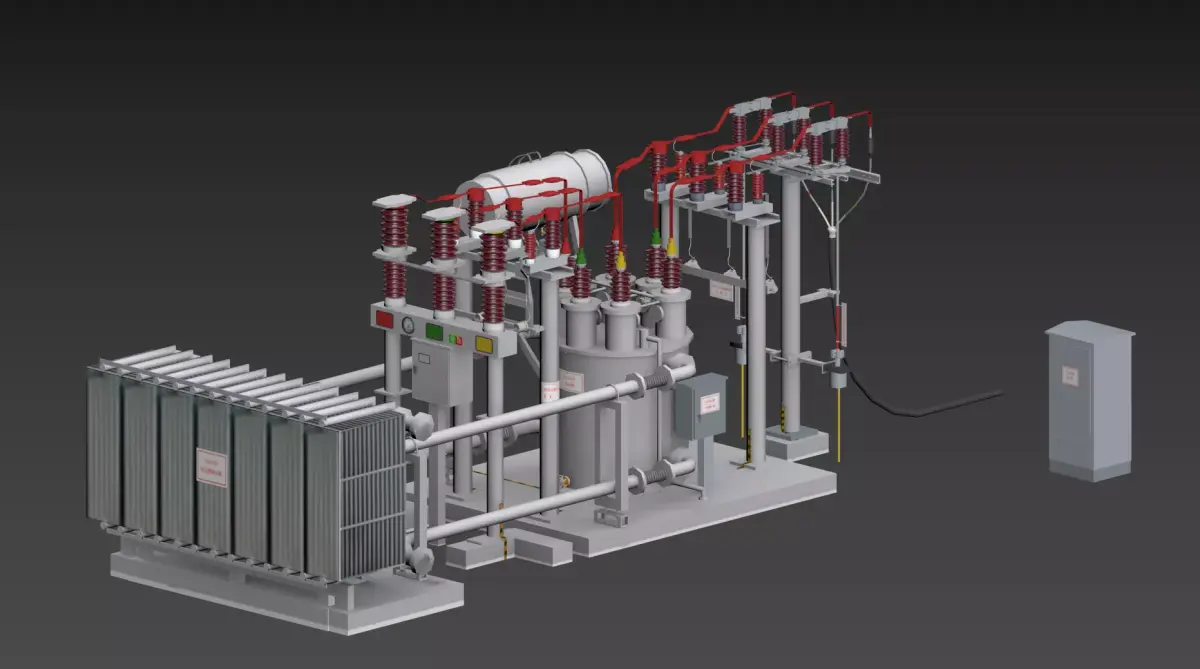 20kV Reactor  Low-poly 3D model