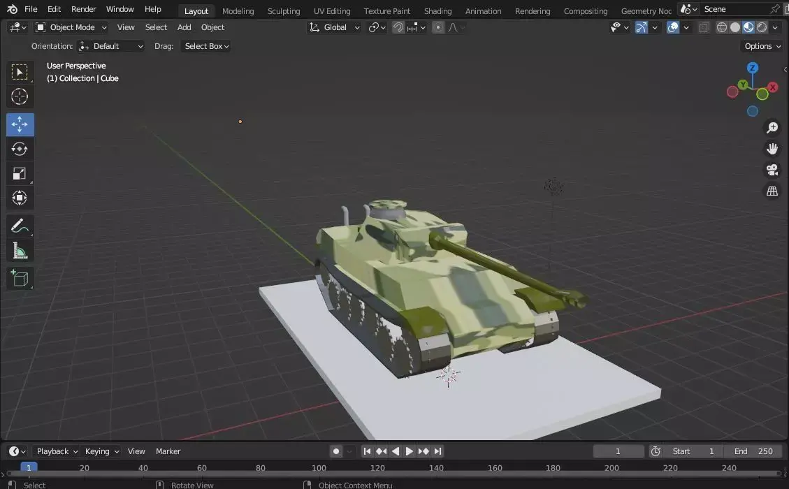war tank Low-poly 3D model