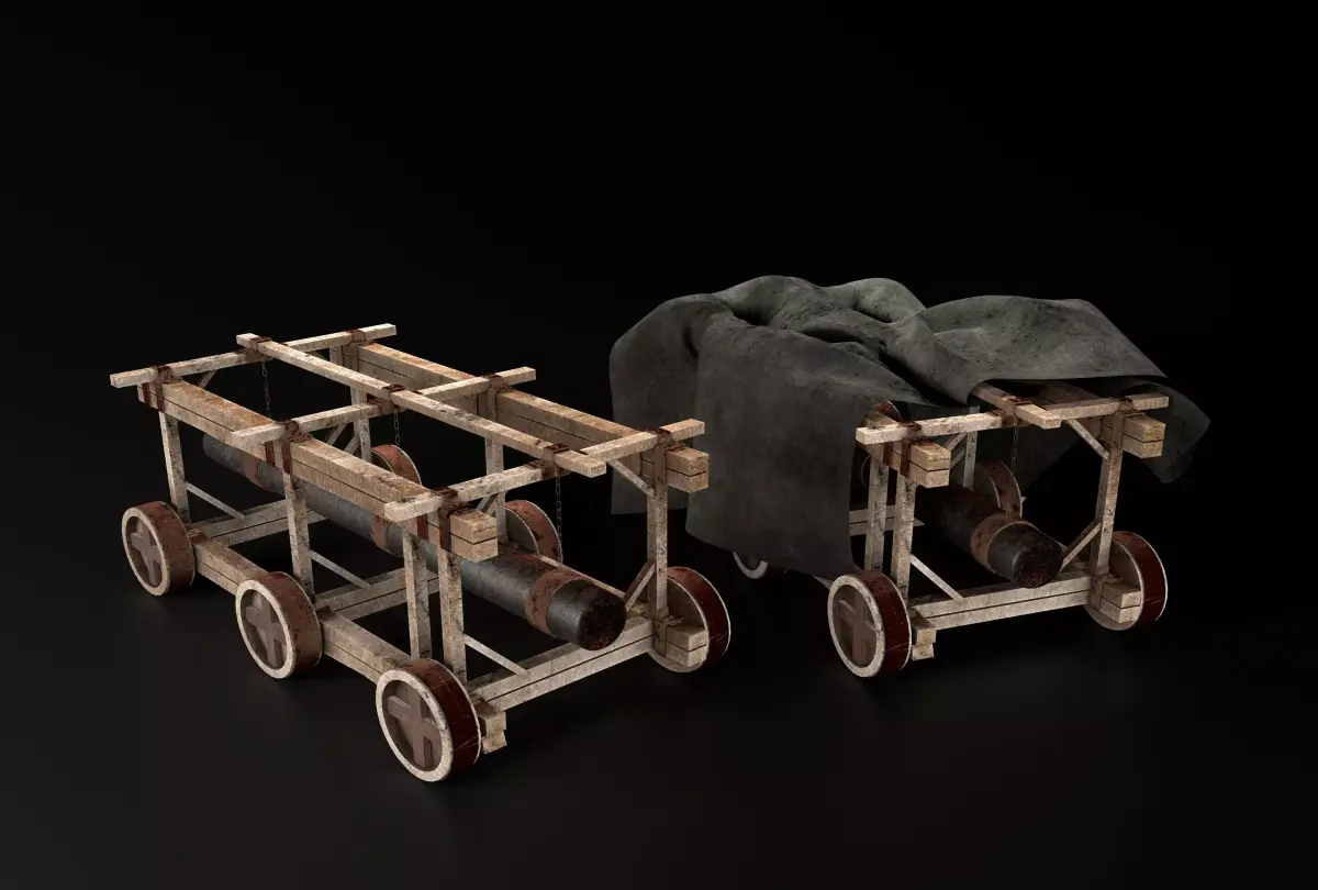 Battering Ram - Siege Tower Low-poly 3D model