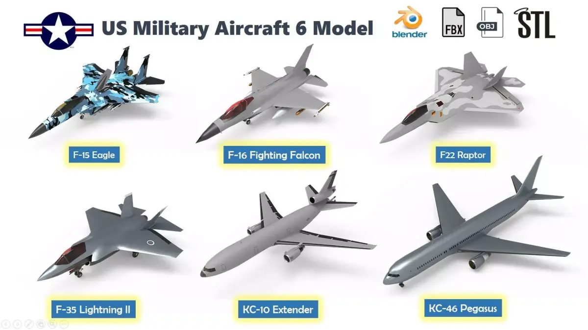 US Military Aircraft 6 list 3d model Part III 3D model