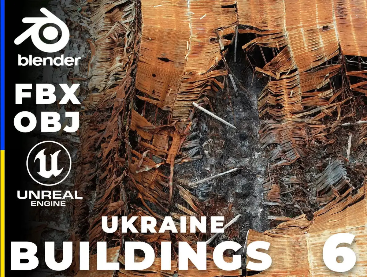 USCANS Ukraine Buildings set 6 Low-poly 3D model