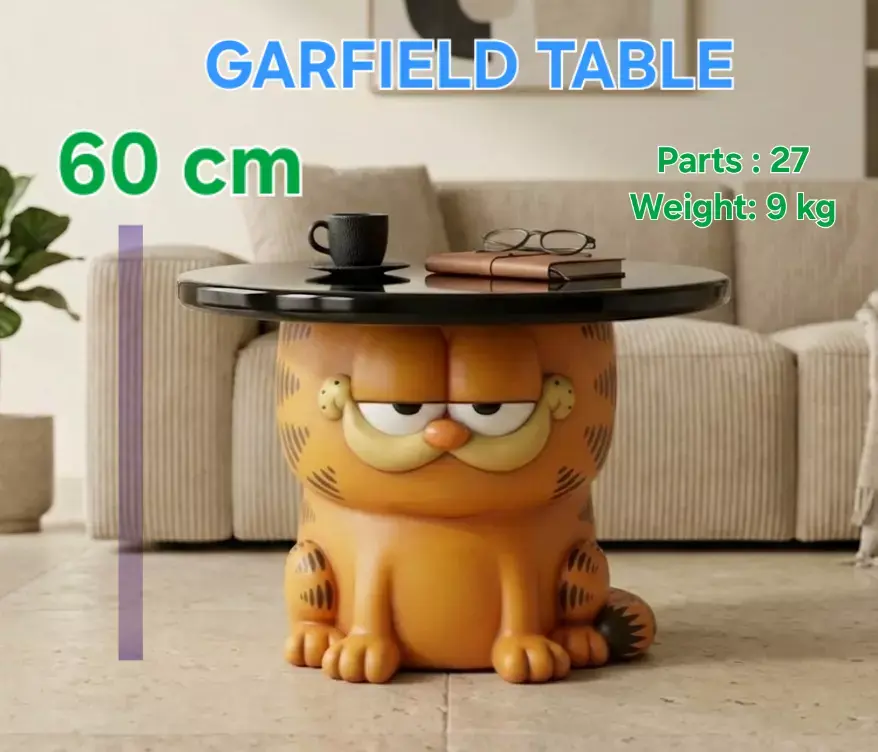 Garfield 3D Printable Side Table 60cm Multi-Part 3D print model
