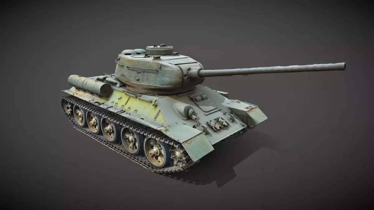 Tank T-34-85 Realistic raw scan 3D model