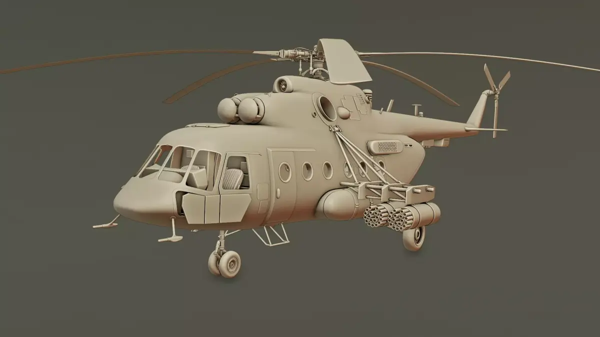 Helicopter Mi-8 AMTSH  3D print model