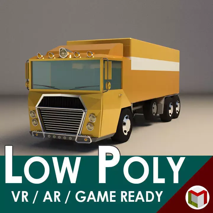 Low-Poly Cartoon Cargo Truck Low-poly 3D model