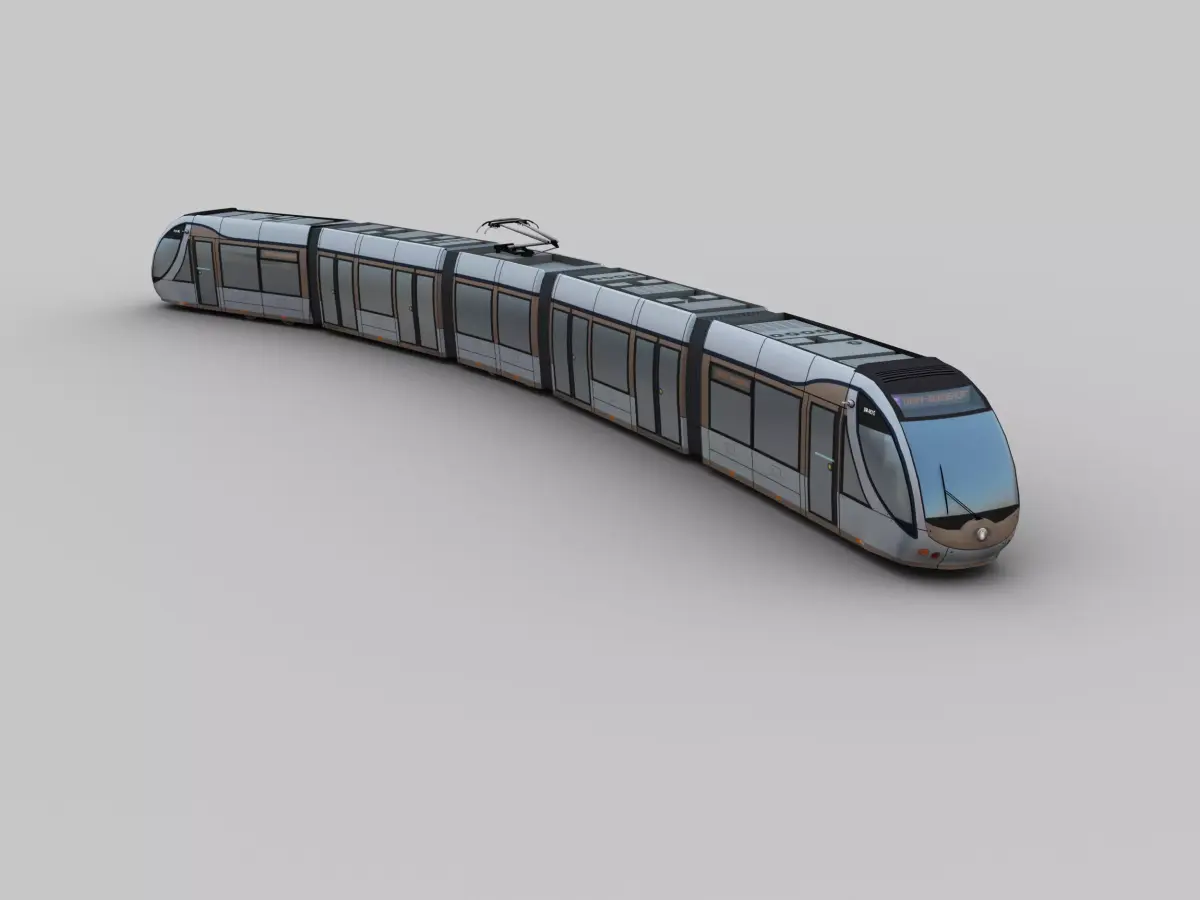 Lowpoly Tram 10 Low-poly 3D model