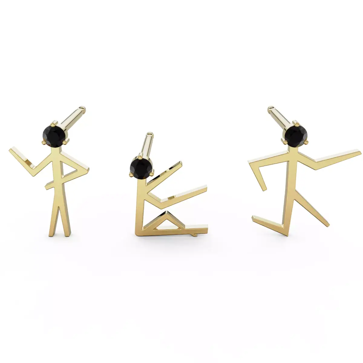 Earrings in the form of men 3D print model part 3 3D print model