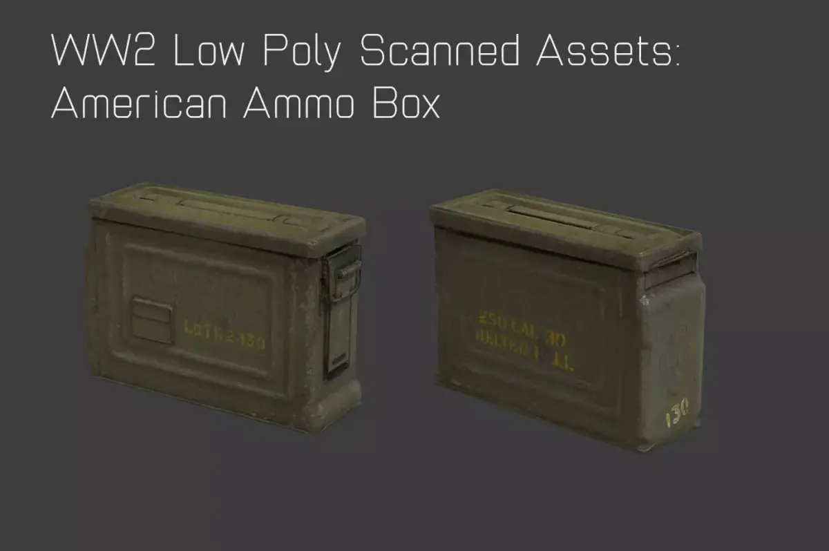 WW2 US American Ammo Box Low-poly 3D model