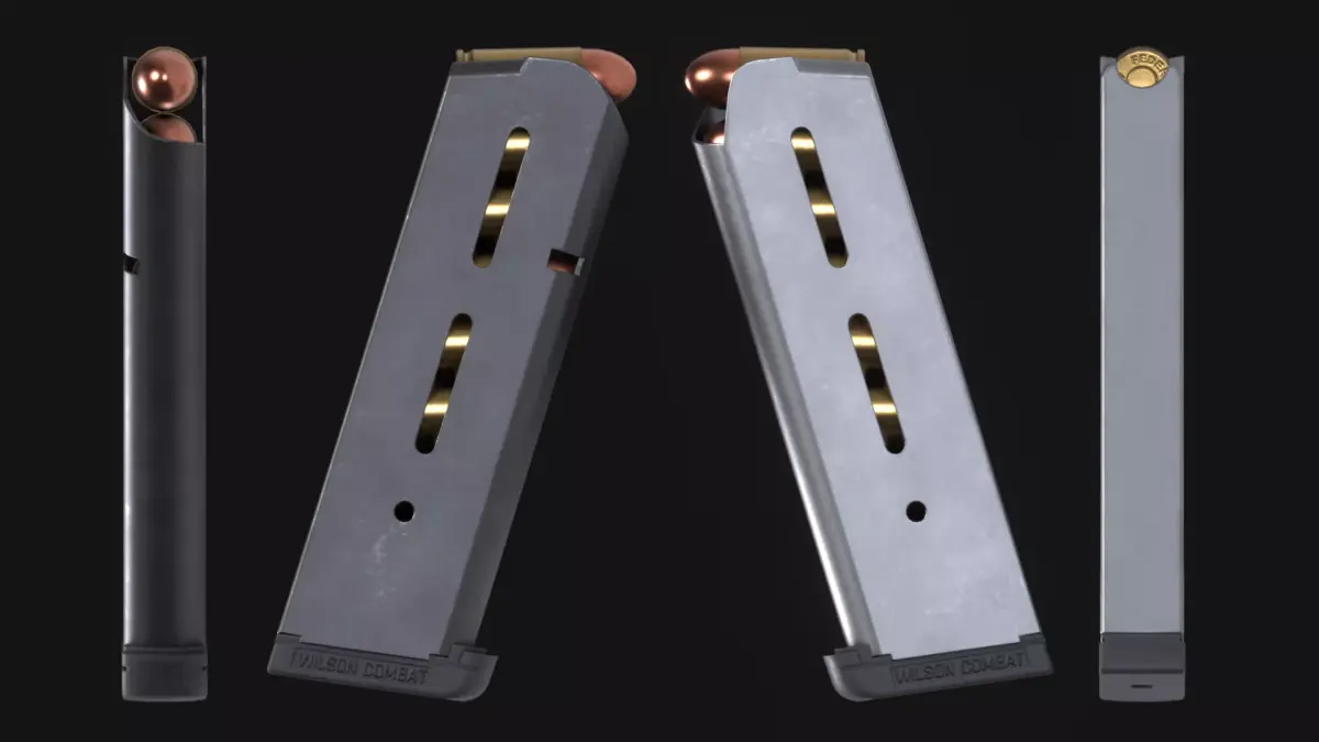 Wilson Combat 1911 Handgun 8 Round Magazine - Game Asset Low-poly 3D model