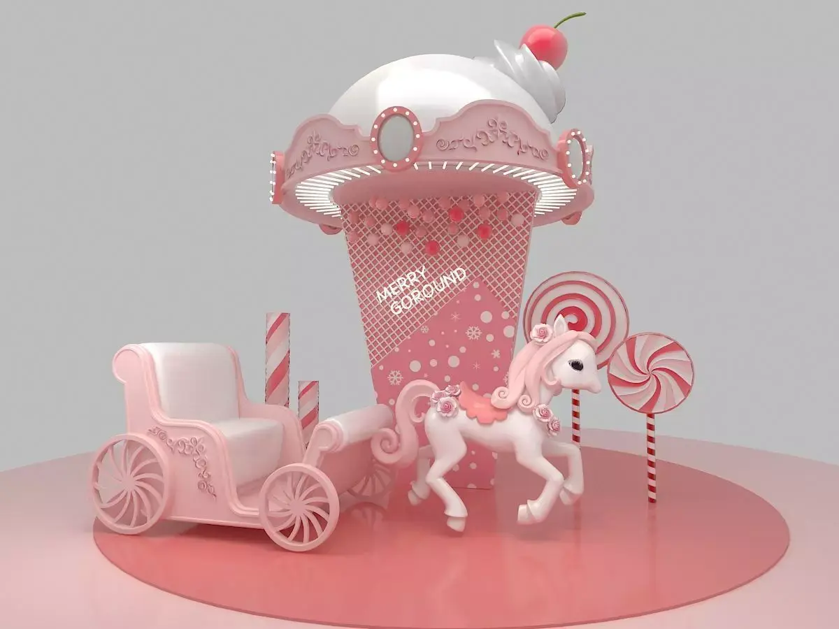 Christmas merry goround 3D model