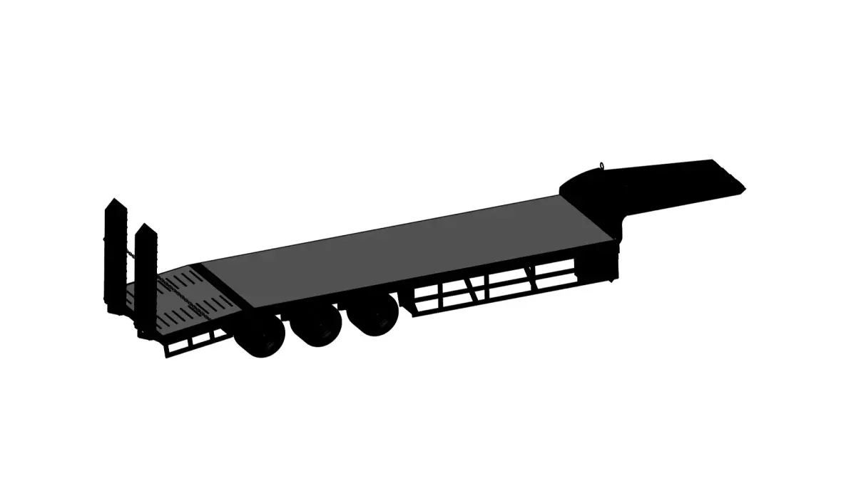 low bed trailer 3D model by truck-3d