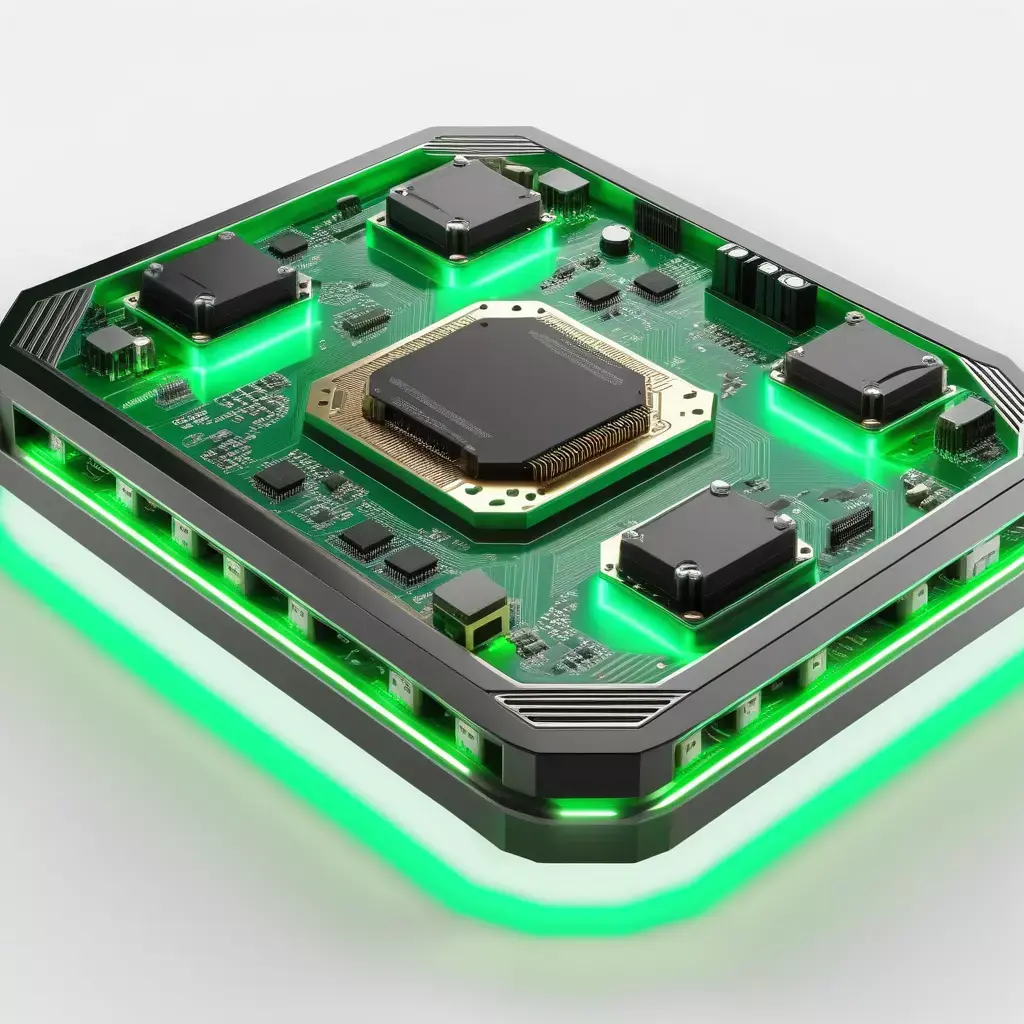 Futuristic Cyber Deck with LED 3D model
