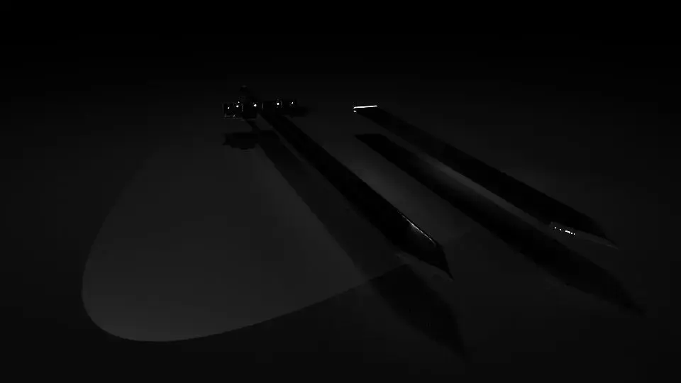 Black Fantasy Sword Low-poly 3D model