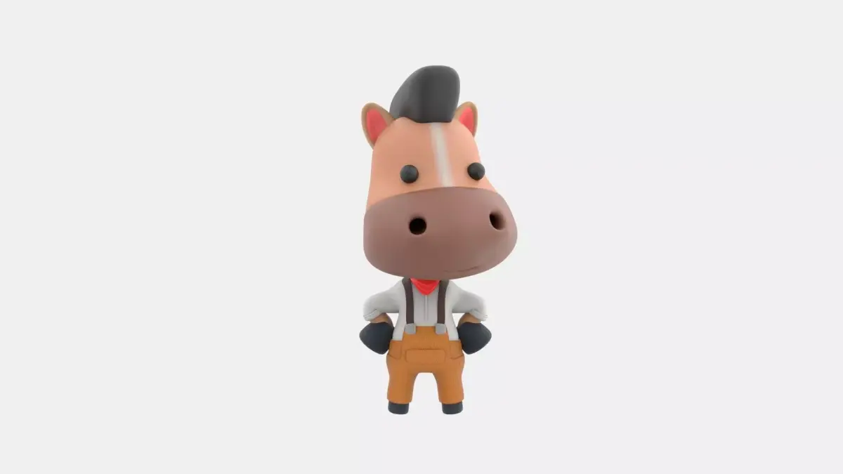 Cute Horse 3D Illustration 3D model get