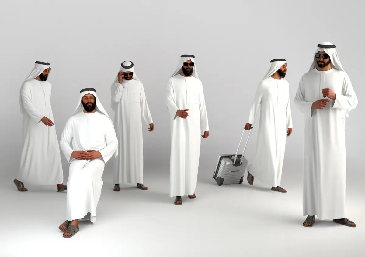 Traditional arab man from dubai posed 3D model