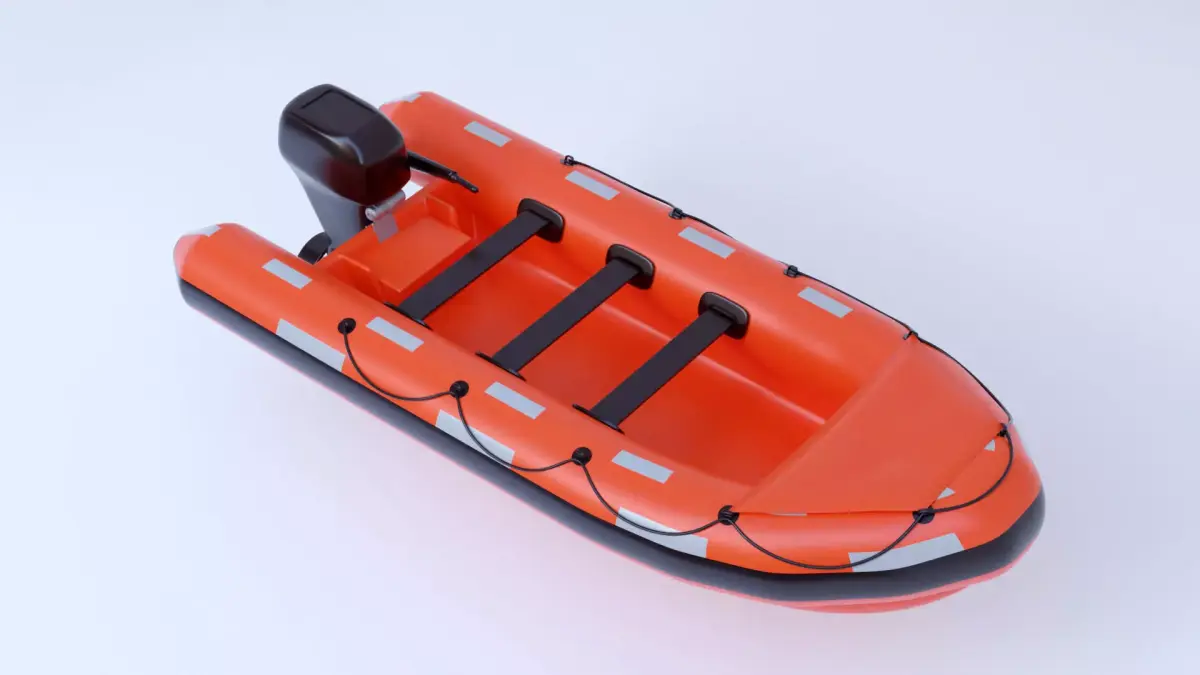 Inflatable rescue boat 3D model purchase