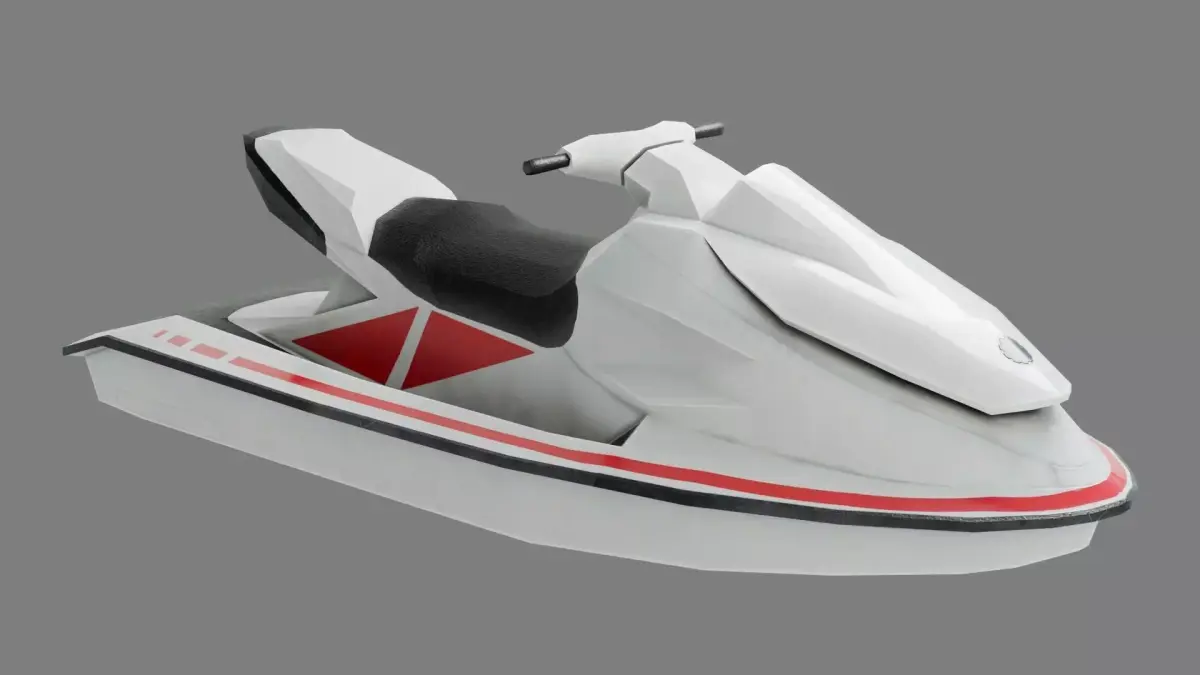 Lowpoly Jetski Low-poly 3D model