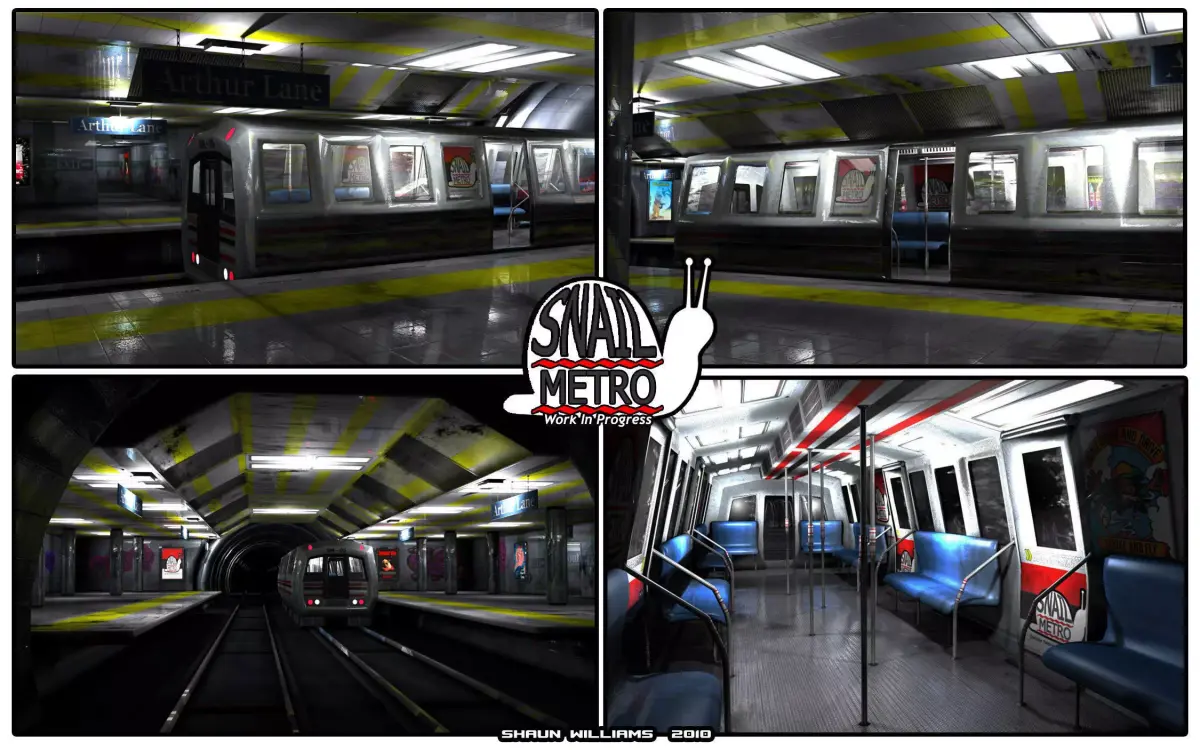 Snail Metro - Low Poly Metro Underground Station Low-poly 3D model