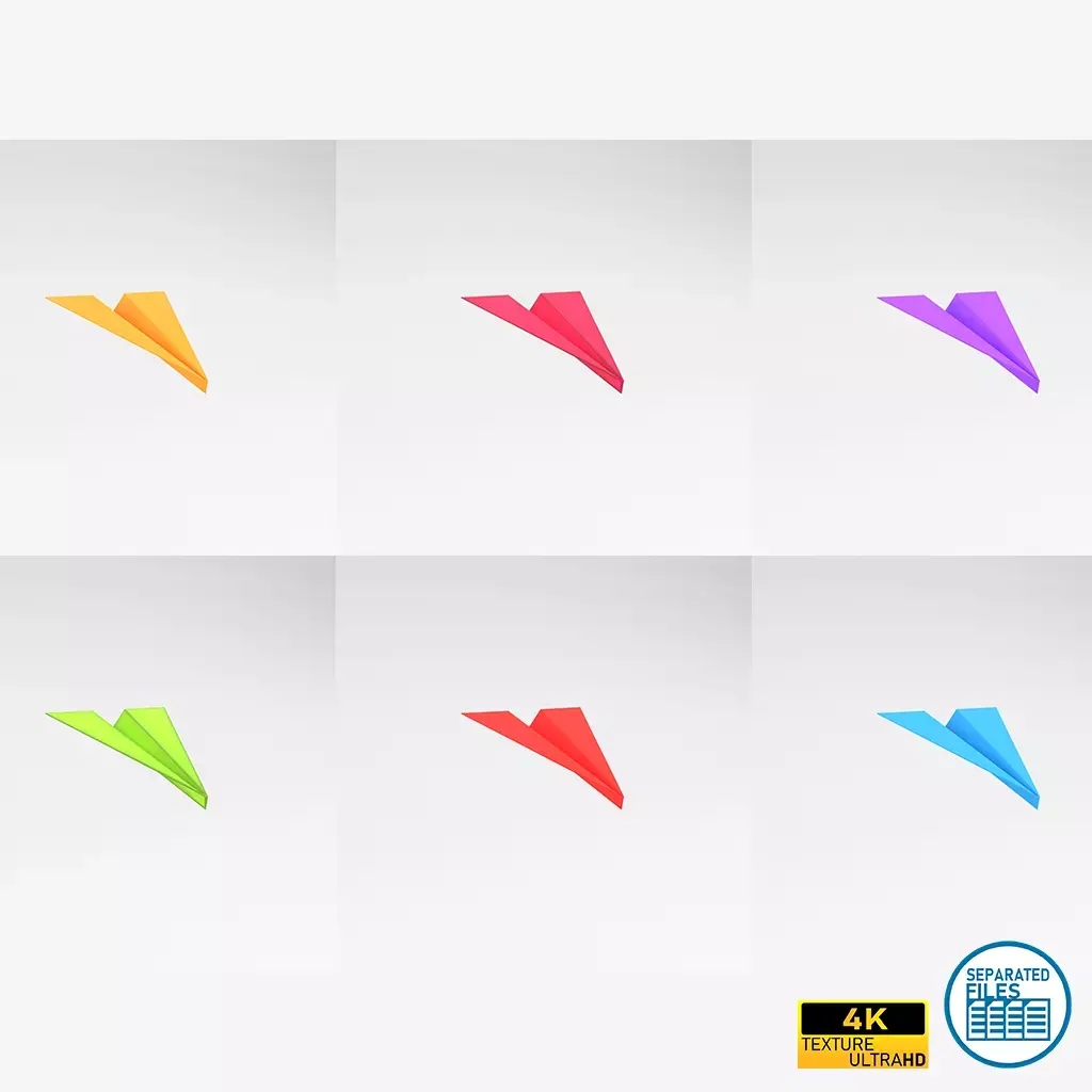 Paper Plane Pack 02 Low-poly 3D model