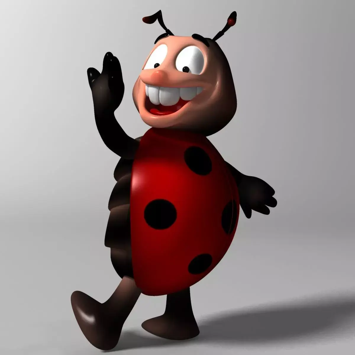 Cartoon Ladybug RIGGED Low-poly 3D model