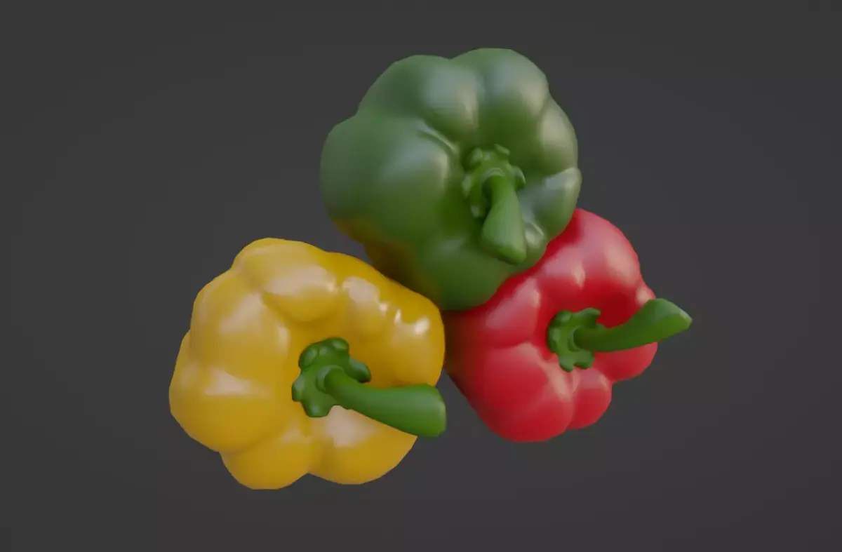 Cartoon Bell Peppers 3D model