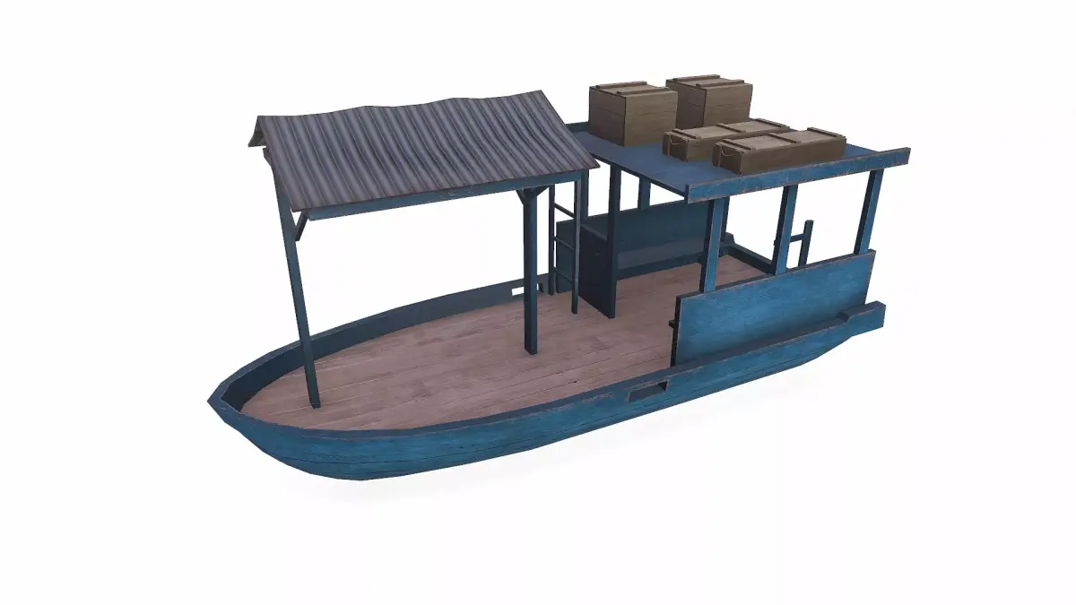 Wooden Boat 01 Low-poly PBR Low-poly 3D model