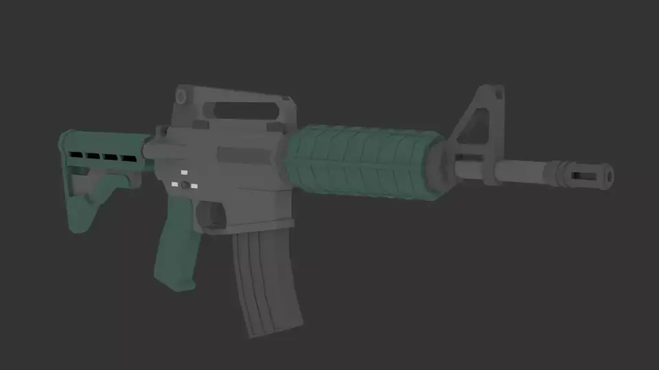 Low Poly AR-15 rifle pack Low-poly 3D model
