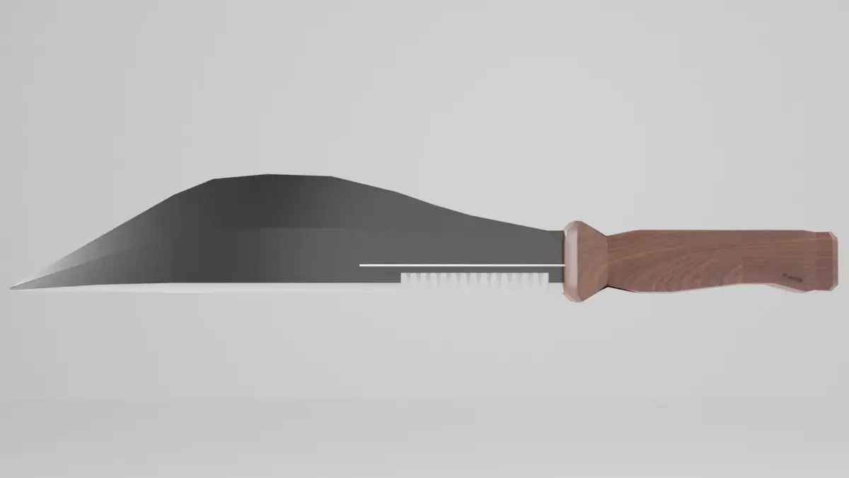 Knife with wooden handle 3D model