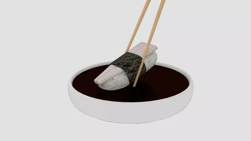 Chopstick Dip Dory Sushi Low-poly 3D model