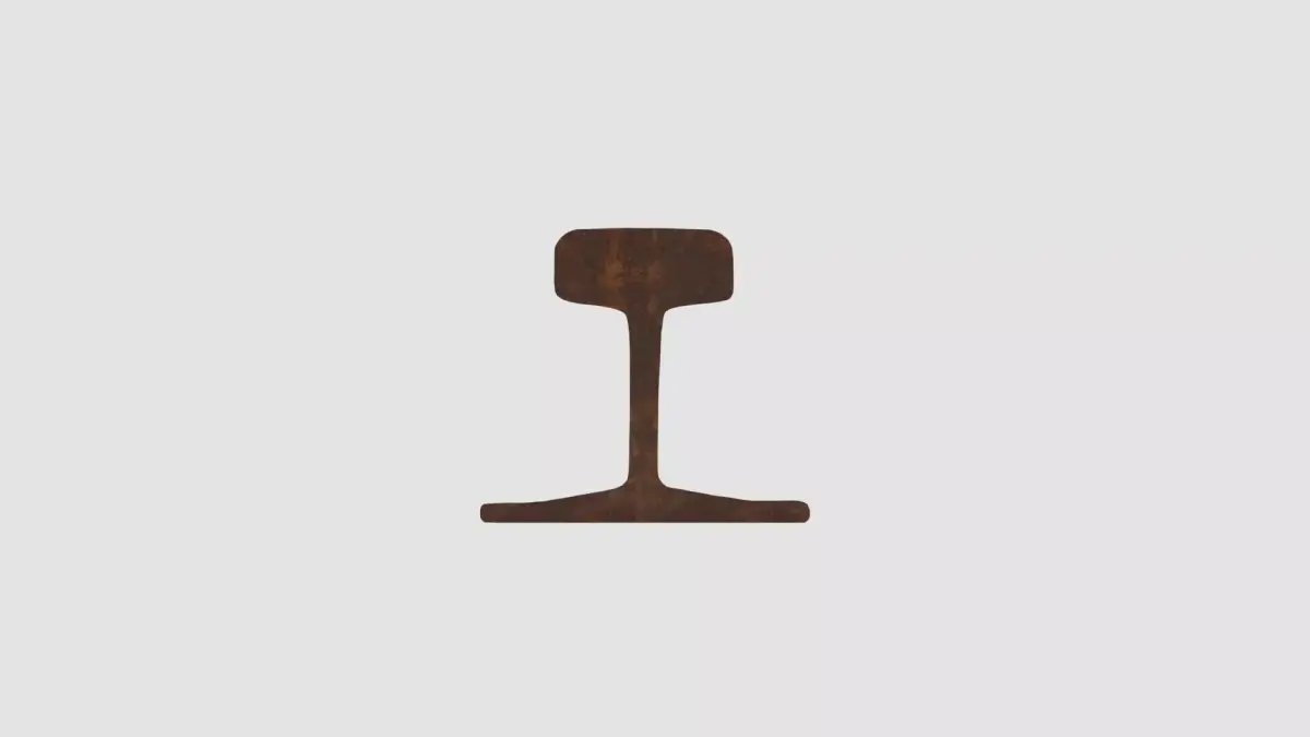 Rail profile 3D model Low-poly 3D model