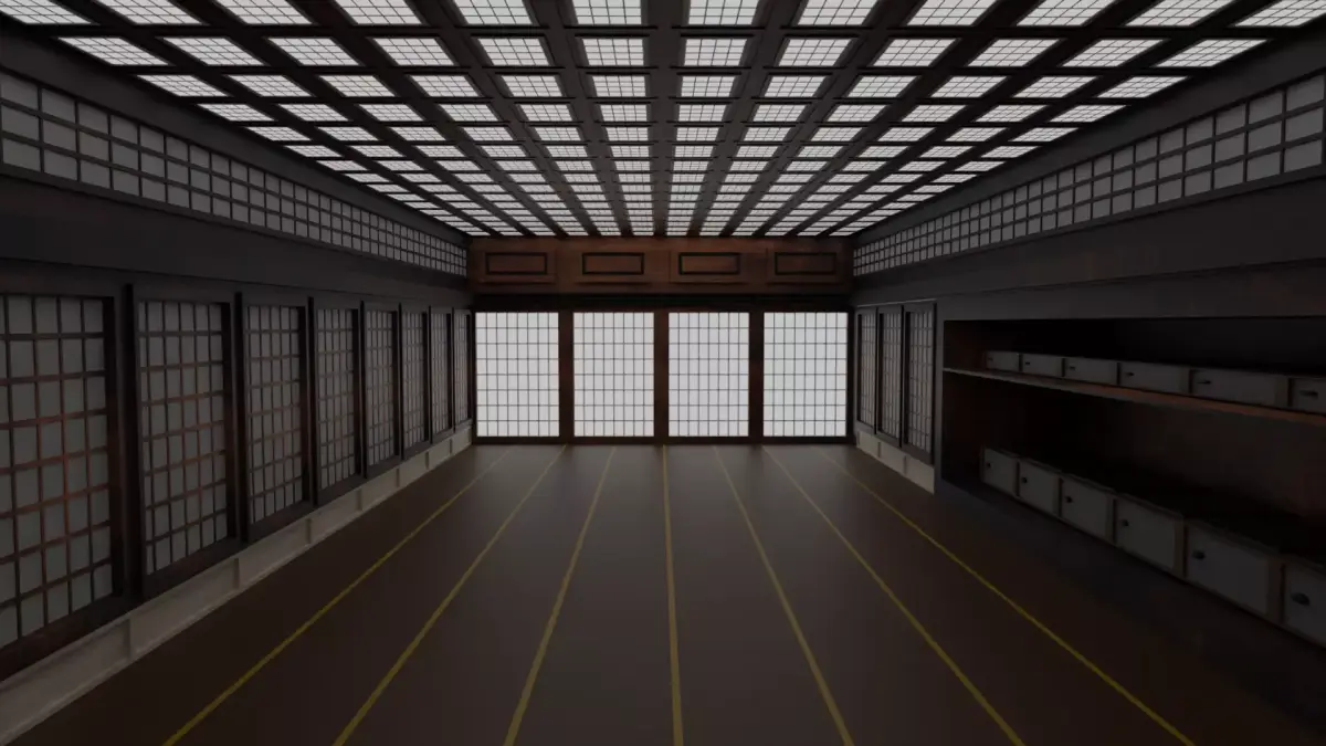 Japanese training dojo Low-poly 3D model purchase