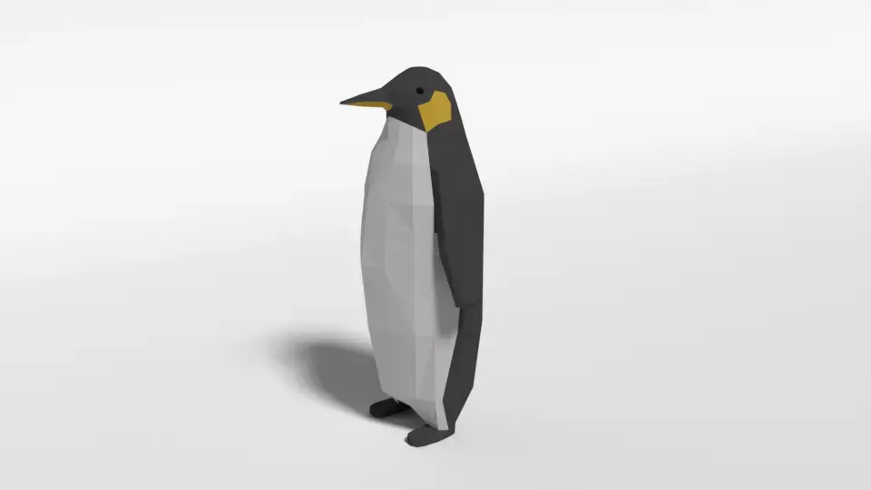 Low Poly Cartoon Penguin Low-poly 3D model
