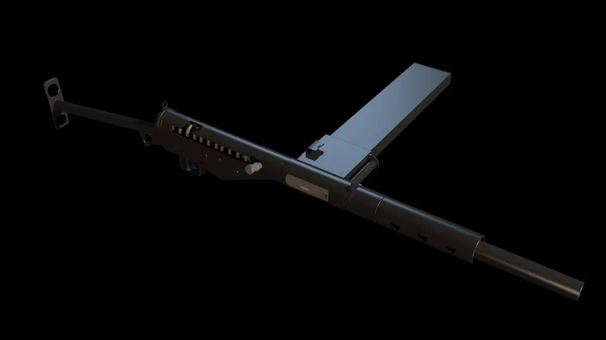 Sten Mark II Submachine Gun Low Polygon Model Low-poly 3D model