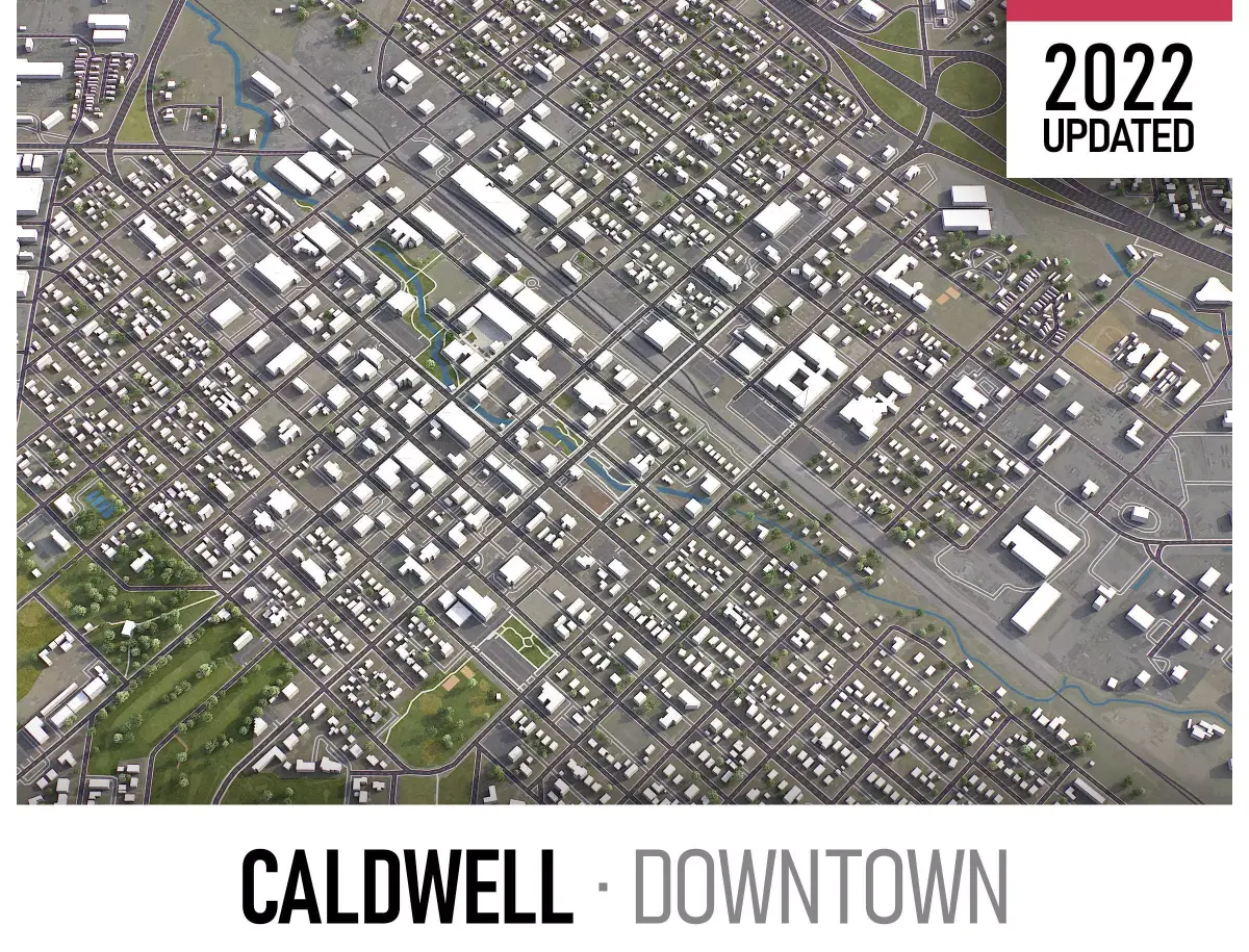 Caldwell Low-poly 3D model