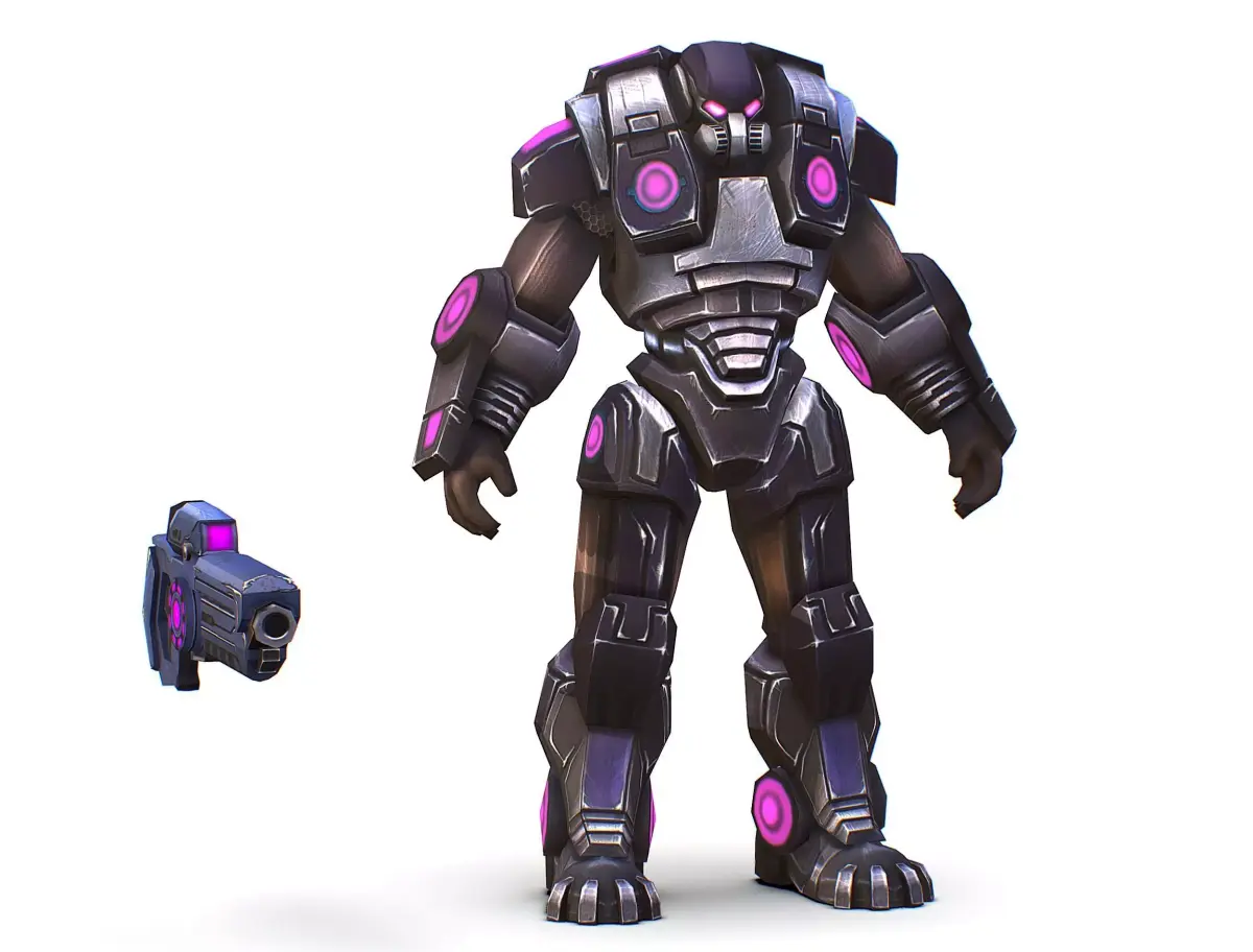 Sci-Fi Male Cyborg - Man Drone Heavy Trooper Bandit Low-poly 3D model