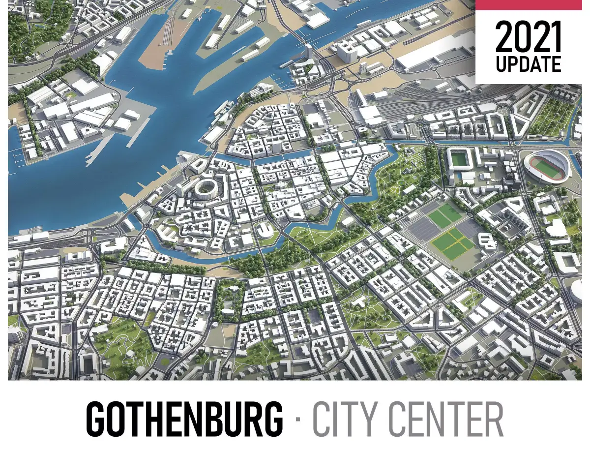 Gothenburg Low-poly 3D model