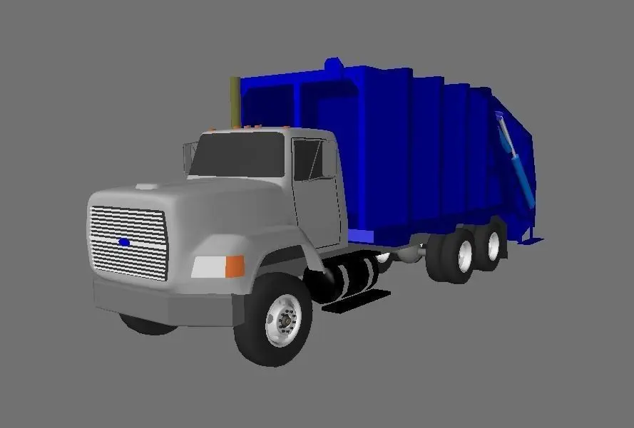 Blue Garbage Truck 3D model