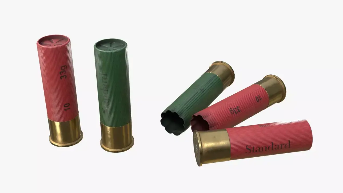 Generic 12 gauge shotgun shells Free low-poly 3D model