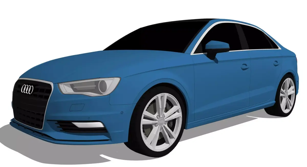 2015 Audi A3 Sedan  Free low-poly 3D model