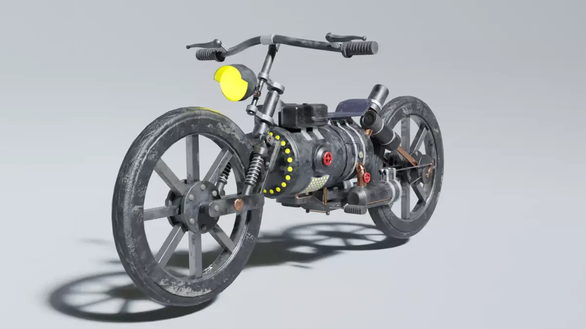 Steampunk Themed Motorbike or Motorcycle  3D model