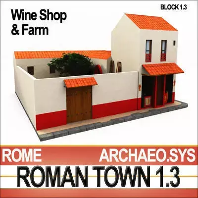 Roman Town Wine Shop And Farm 1 3 Low Poly 3D model