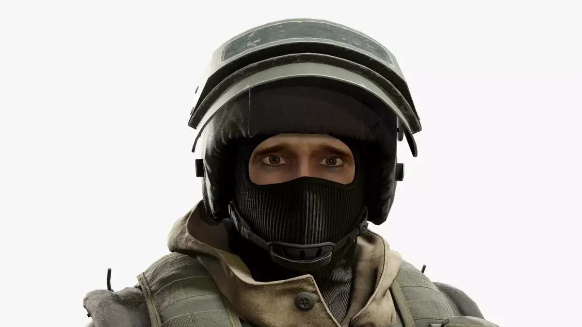 Modern Russian Soldier Low-poly 3D model