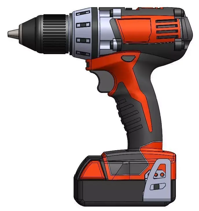 Milwaukee M18 Drill with Belt Clip and Battery 3D model
