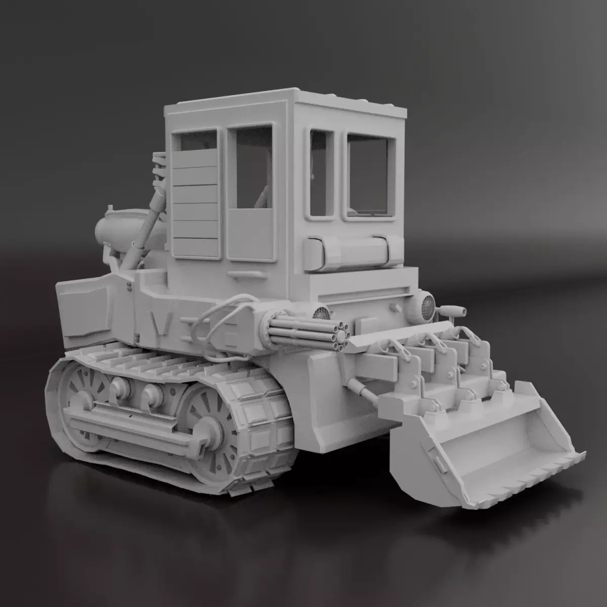 Vehicle with Guns Low-poly 3D model