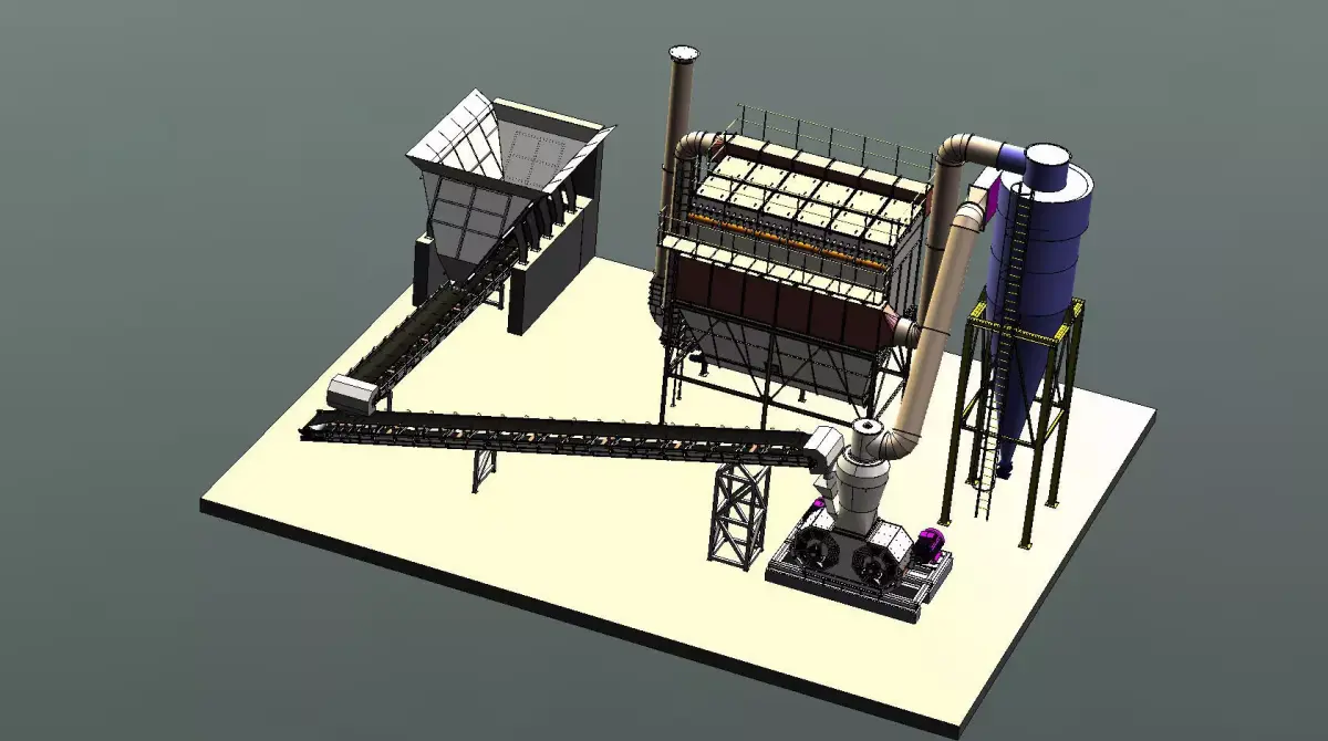 CALCITE FACILITY 0-160 MICRON 40 TONS -hour COMPLETE PROJECT 3D model