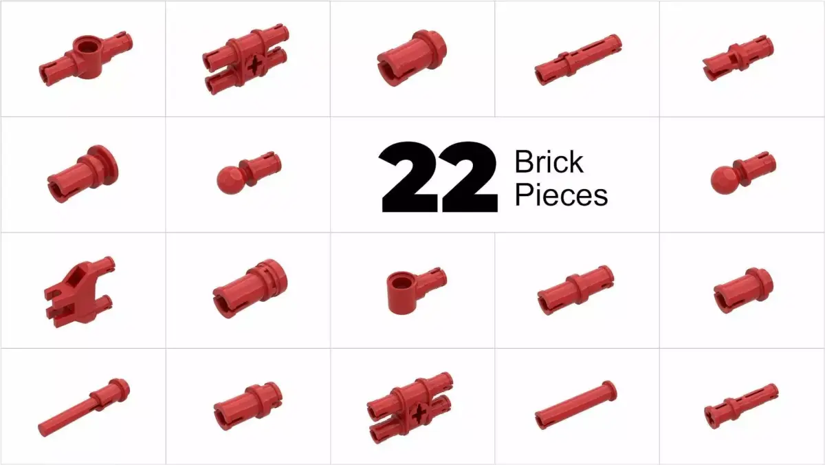 TwindBricks3D - 22 Technic Pin  collection 3D print model
