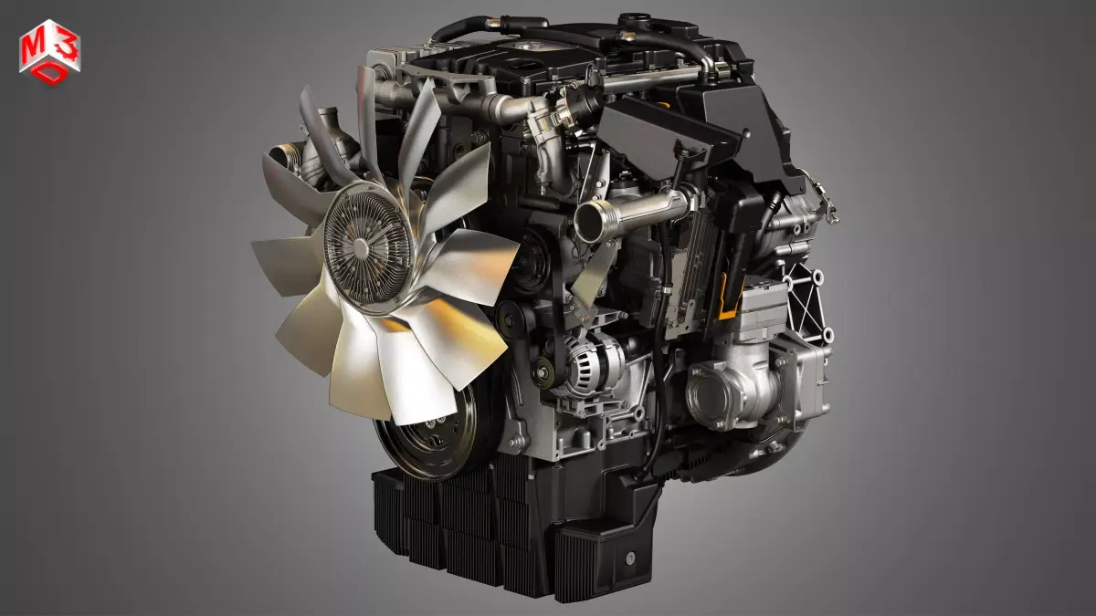  DD5 Medium Duty Truck Engine - 4 Cylinder Diesel Engine 3D model