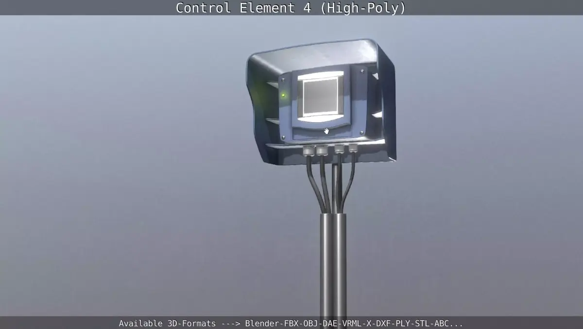 Control Element 4 High-Poly Version 3D model