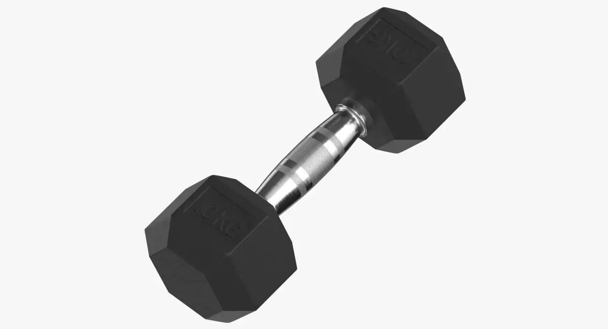 Rubber Dumbbell 10kg 3D model